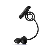 Anal Adventures Platinum - Silicone Anal Plug with Vibrating C-Ring - Black